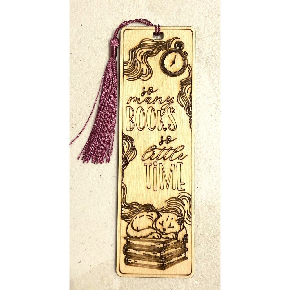 6" Wood Bookmark - So Many Books So Little Time - B022
